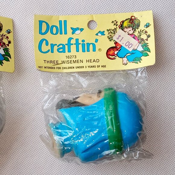 🎯 10 for $10 / 2 Vintage Crafting Wise Men Plastic Doll Heads Doll Craftin' - Picture 7 of 9